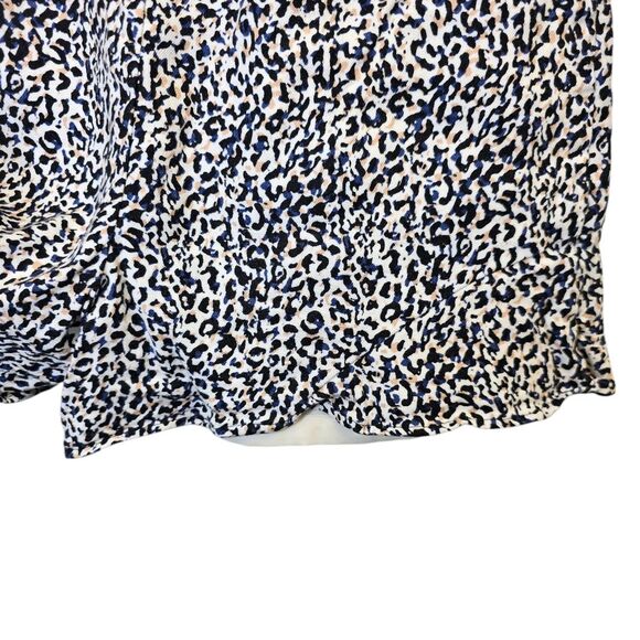 Express Women's 00 Animal Print White Black Faux Wrap Skirt Skort Linen Blend - Picture 9 of 11